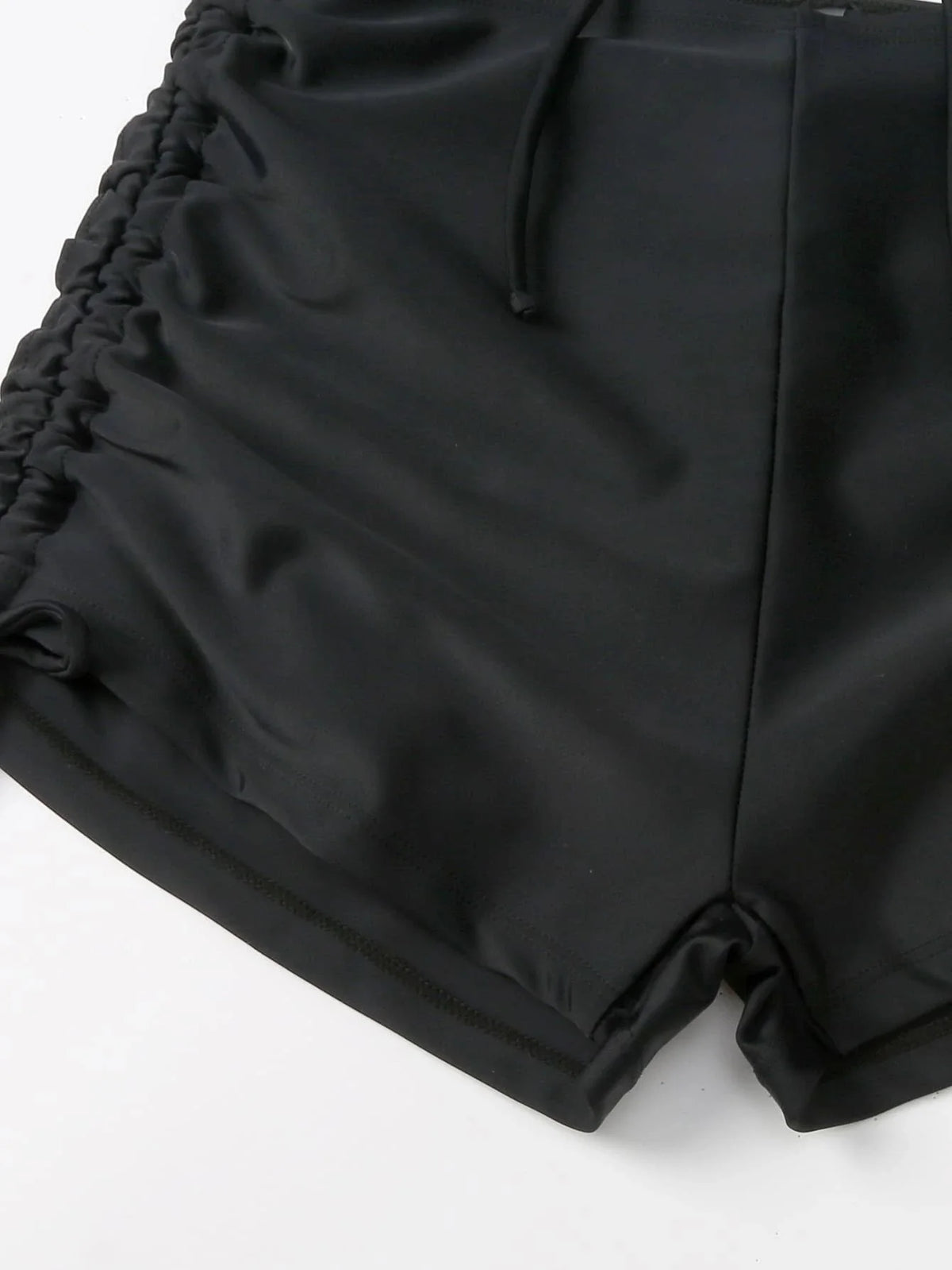 2026 Plain Drawstring Two Pieces Women Swimsuit Solid Sexy Swimwear Female Bathers Bathing Swimming Suit Summer Beachwear