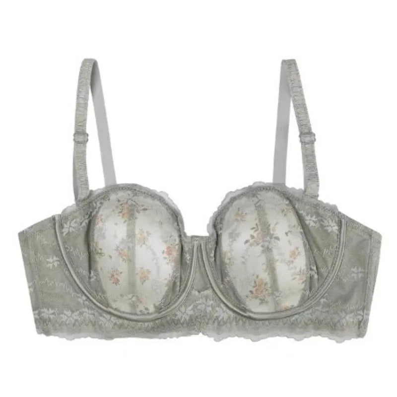 Summer Rabbit Cup Bralette Large Bust Light Support Thin Lace Beachwear Pure Comfort Wirefree Anti-Sagging Bra AU S-XL MOYISU