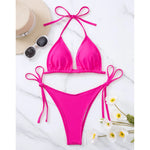 7 Colors Brazilian Halter Bikini Female Swimsuit Women Swimwear Two-Pieces Bikini Set Padded Bather Bathing Suit Swim V3536A