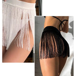 Summer Tassel Dress Women Bathing Suit Clothes for Beach Swimsuit Fringed Skirt Bikini Bust Overskirt Solid Swimwear Cover Ups
