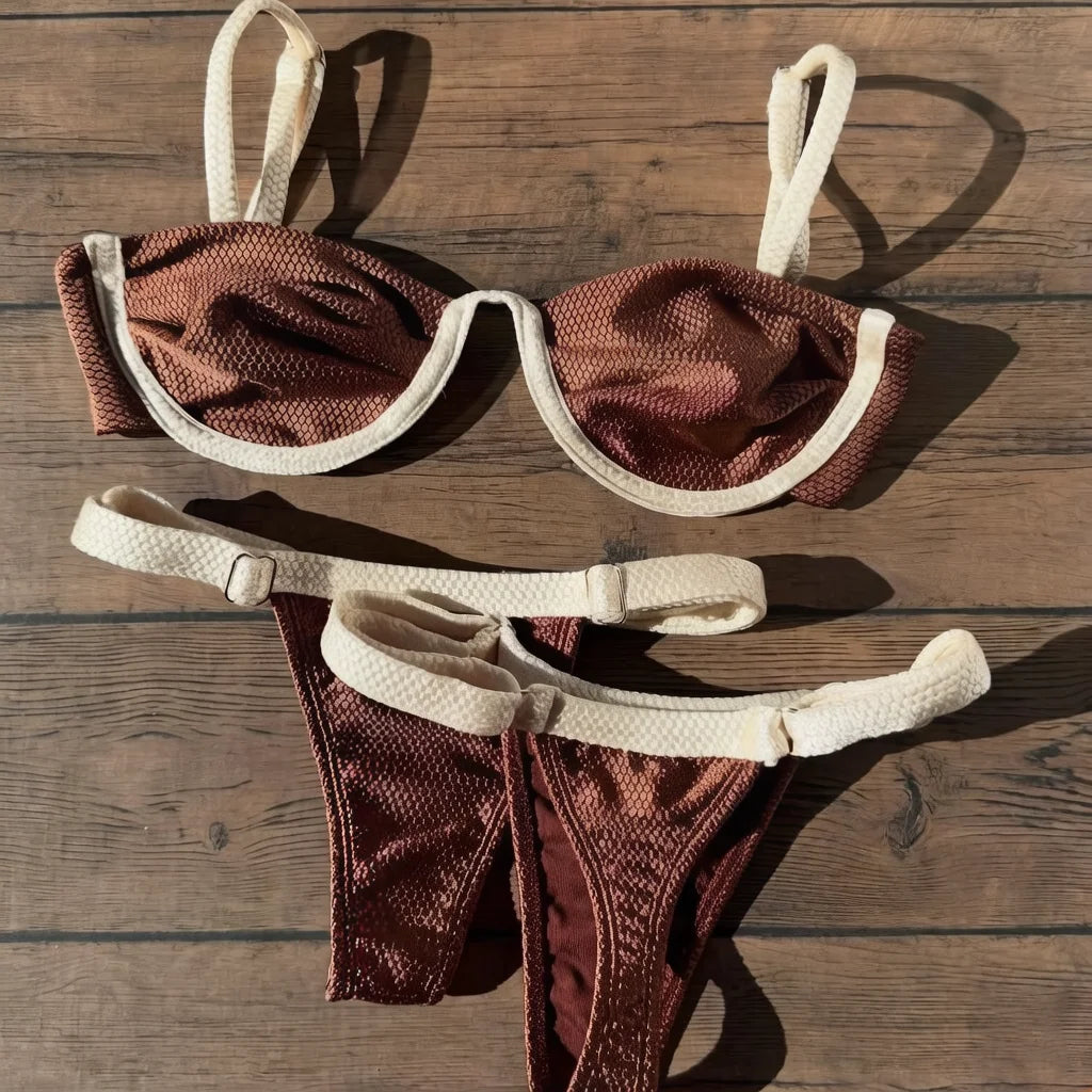 Sexy 2PC Bikini Set Low Waist Printed Women Swimwear Push Up Bikinis Swimsuit Female Biquini Bathing Suit