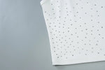 Woman Beading Rhinestones Tank Tops White Black Summer Sleeveless Corset T-shirt 2026 Casual Square Collar Crop Top Streetwear