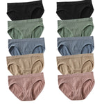 10Pcs/Set Seamless Panties Women Low Rise Panties Sports Briefs Underwear Comfort Underpants Female Sexy Lingerie