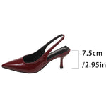 Sexy Leopard Print High Heel Mules Sandals Women Summer Patent Leather Pointed Toe Slingbacks Woman Plus Size 42 Slip On Sandals