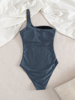 Sexy Woman Swimsuit Summer Set Female Biquini Ladies Swimwear 2026 New Shiny One-Shoulder Backless One Piece For Vacation