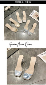 Summer Women Pumps Sandals PVC Jelly Slippers Open Toe High Heels Women Transparent Perspex Slippers Shoes Heel Clear Sandals