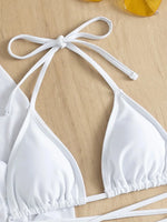 Sexy 4pcs Boho Tassels Trim Bikinis Sets Ladies Padded Bikini Set +cover Up Tops Skirts Beachwear Bathing Suit Biquini Monokini