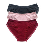 3Pcs/Set Women Lace Briefs Female Underpants Solid Color Pantys M-XL Soft Underwear Sexy Lingerie Intimates Cotton Panties