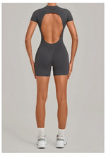 Women's Seamless Yoga Jumpsuits Fitness Sports Hip-lifting Backless Short-sleeved Training Gym Workout Shorts One-piece