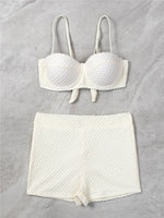 White Swimwear Female Two Pieces Tankini Sets 2024 New Sports Push Up Swimsuit Women Beach Wear Swimming Bathing Suits Shorts