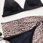 With Mesh Skirt Sarong Tie Dye Micro Bikini Women Swimsuit Female Swimwear Three Pieces Bikini Set Bathing Suit Swim Beachwear