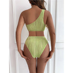 2026 Solid White One Piece Swimsuit Women Sexy Irregular Hollow Out Bikini One Shoulder Backless Monokini Summer Beach Swimwear