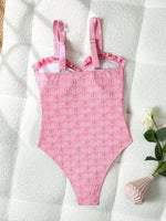 S - XL Floral Printed Strapless Ruffled Frilled One Piece Swimsuit Women Swimwear Female Monokini Knotted Bathing Suit Swim Lady