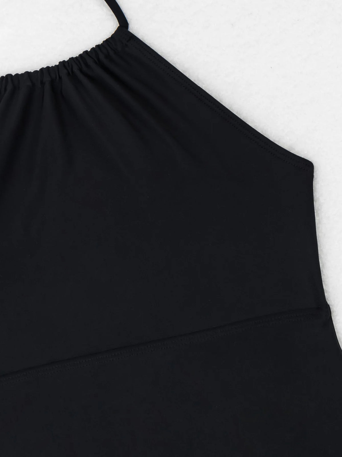 2026 Women's Bikini 2-piece Swimwear Tankini Set Sexy Halter Black Bathing SuitFloral Print Drawstring High Waist Swimsuit