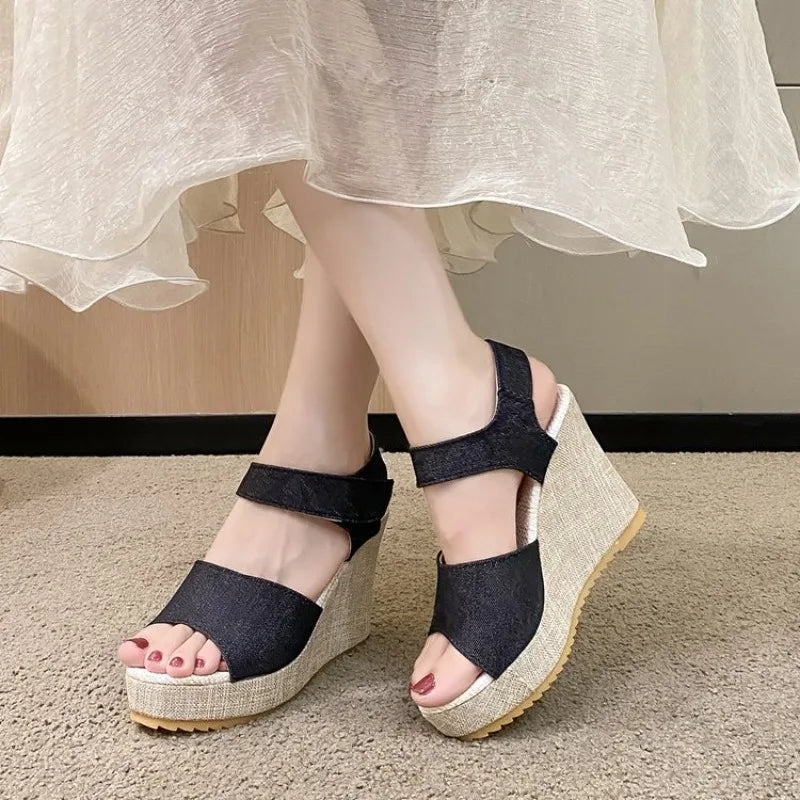High-heeled Wedge Platform Fish Mouth 2026 New Women's Peep Toe Sandals Womens Shoes Comfort Summer Designer Shoes