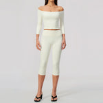 Fashion Mid Sleeve T-shirt Yoga Suits Tight Fitting Slim Sports Tops High Waist Peach Hip Mid Pants Gym Running Fitness Outfits