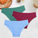 3PCS Women's Cotton Briefs Panties Female Sexy Low Waist Underwear M-XL Breathable Panty Girls Comfortable Intimates Lingerie