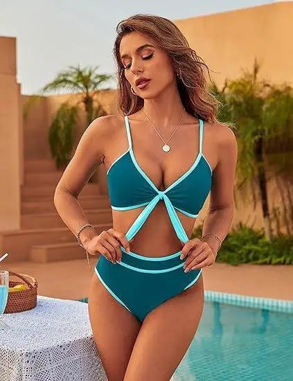 Irresistible Bikini High-Waist Ruched Sculpting Bikinis Tropical Floral Beach Swimsuit Lightweight Quick-Dry Women Swimwear