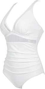 2024 Sexy One Piece Swimsuit Women Mesh Strappy Plunge Swimwear Tummy Control Bathing Suits Beach Wear Monokini Swimming Suit