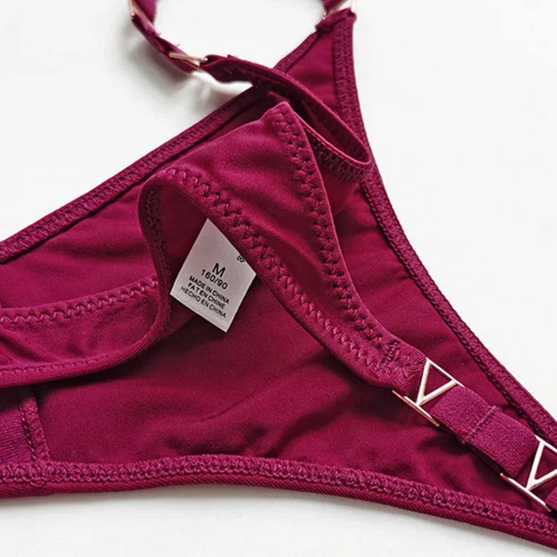 Sexy Thong for Women Underwear Briefs Seamless Panties Flower Low Rise Luxury Metal Buckle G String Bikini Girls T Pants Panty