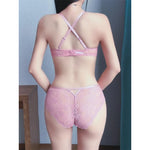 Sexy Lace Bra Set Large Breasts Ultra Thin Full Coverage Push Up Effect Big Cup Supporr Detachable Straps Pure Sensual Underwear