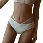 Sexy Hollow OutCross Strap Women's T-pants Solid Color Ice Silk Female Thongs Seamless Cotton Crotch Ladies G-string