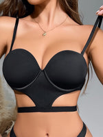 Solid Color Underwire Bra 1/2 Cup Sexy Lace Women Fashionable And Comfortable Lingere Full Coveage Underwear With 1pc Strap
