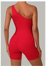 One Shoulder Women Sports Jumpsuit Sleeveless Yoga Rompers Backless Sportswear Women Workout One Piece Bodysuits Female