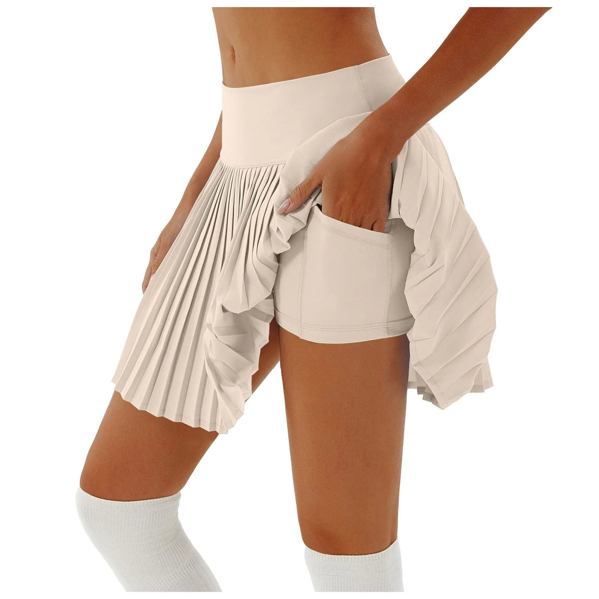 Women's Pleated Skirt Yoga High Waist Anti-Slip Tennis Skirt Double Layer Non-Slip Solid Colour Badminton Golf Short Skirts 2025