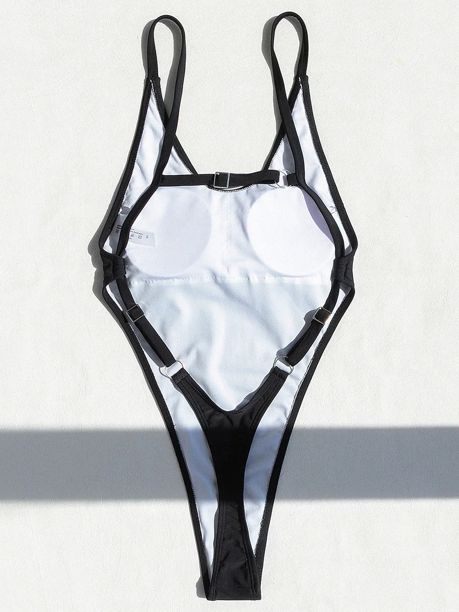 Sexy Backless Extreme G String Mini Micro Thong Women Swimwear One Piece Swimsuit Female Monokini High Leg Cut Bathing Suit Swim