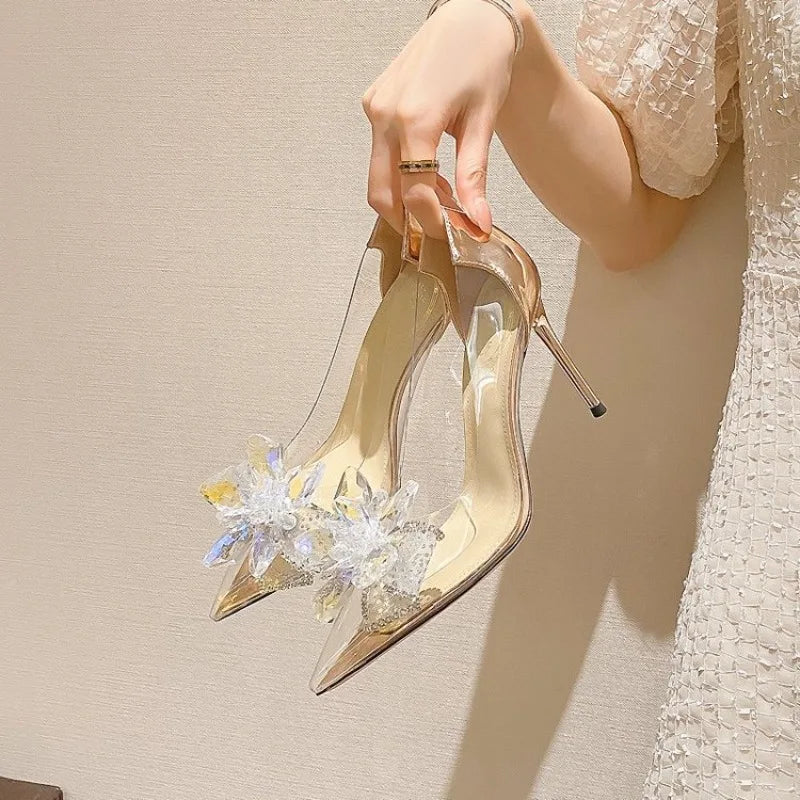 GoldHeels Women Shoes 2026 Spring Pumps Slip on Sandals Ladies Pointed Wedge Latest Transparent Stiletto Basketball Platform L