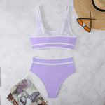 Contrast Binding Bandeau Bikinis 2024 Women Sexy Thong Swimsuit Push Up Swimwear Female Bathing Suit Swimming Summer Beachwear