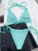 Halter Wrinkled Mini Micro Bikini Women Swimwear Female Swimsuit Two-pieces Bikini Set Brazilian Bather Bathing Suit Swim Lady
