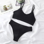Women Padded Bra And Panties Set Wire Free Seamless Bra Sexy High Waist Thongs Underwear Sports Brassiere Female Lingerie Set
