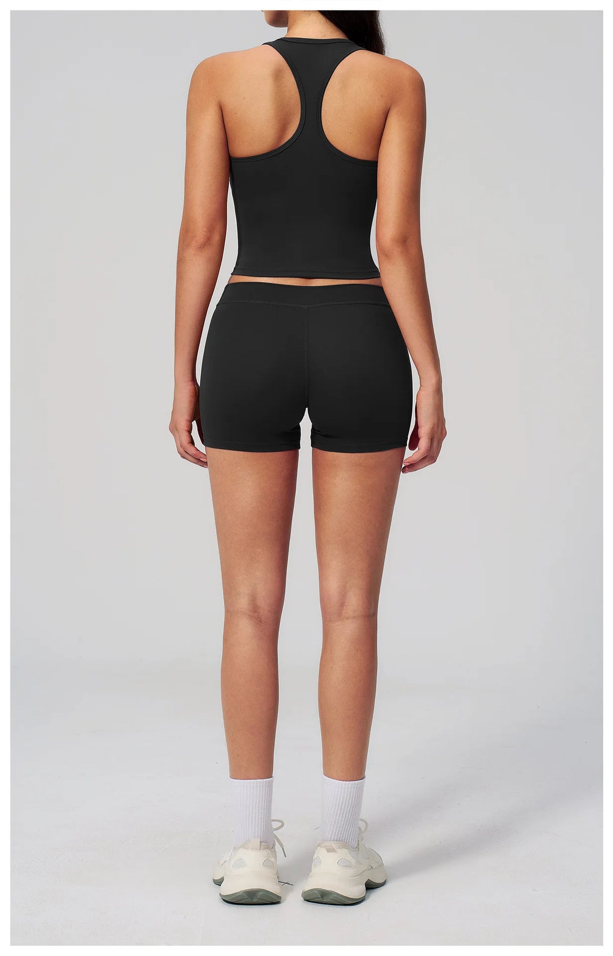 Gym Women Yoga Sets Women Brushed Square Neck Slim Sports Tank Top Fitness Suit Outwear Running High Waist Shorts Tracksuit