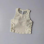 Women's Quick-Drying Breathable Yoga Vest for Fitness And Pilates Tight-Fit Exercise Top with Fixed Chest Cushion