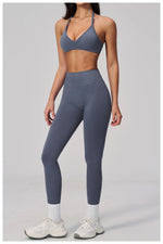 Breathable Quick Drying Yoga Set for Women Beauty Back Sports Bra High Waist Leggings Fitness Suit Outwear Gym Running Tracksuit