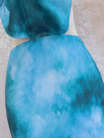 Sexy Blue Tie Dye Gradient Bikini Set Women Metal Circle Ornament Push Up Long Skirt Swimsuit Beach Bathing Suit Swimwear 2026