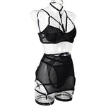 Toucheart Trendy Lingerie 4 Pieces Set Exotic Sexy Bra Eroctic Garter Underwear Set Women's Mesh See-through Luxury Underwear