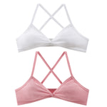 2Pcs/Set Women Ribbed Knit Triangle Bralette Wireless Bra Sexy Lingerie Soft Comfort Underwear Ladies Bra No Pads S-L