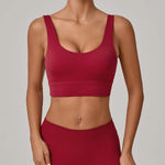 Running Sports Bra Women High Support Open Back Yoga Breathable Slim Fit Fitness Pilates Tank Top With Removable Pads