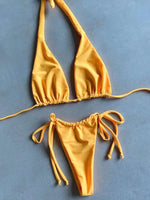 11 Colors Halter Mini Micro Thong Bikini Female Swimsuit Women Swimwear Two-pieces Bikini Set Bather Bathing Suit Swim Beachwear