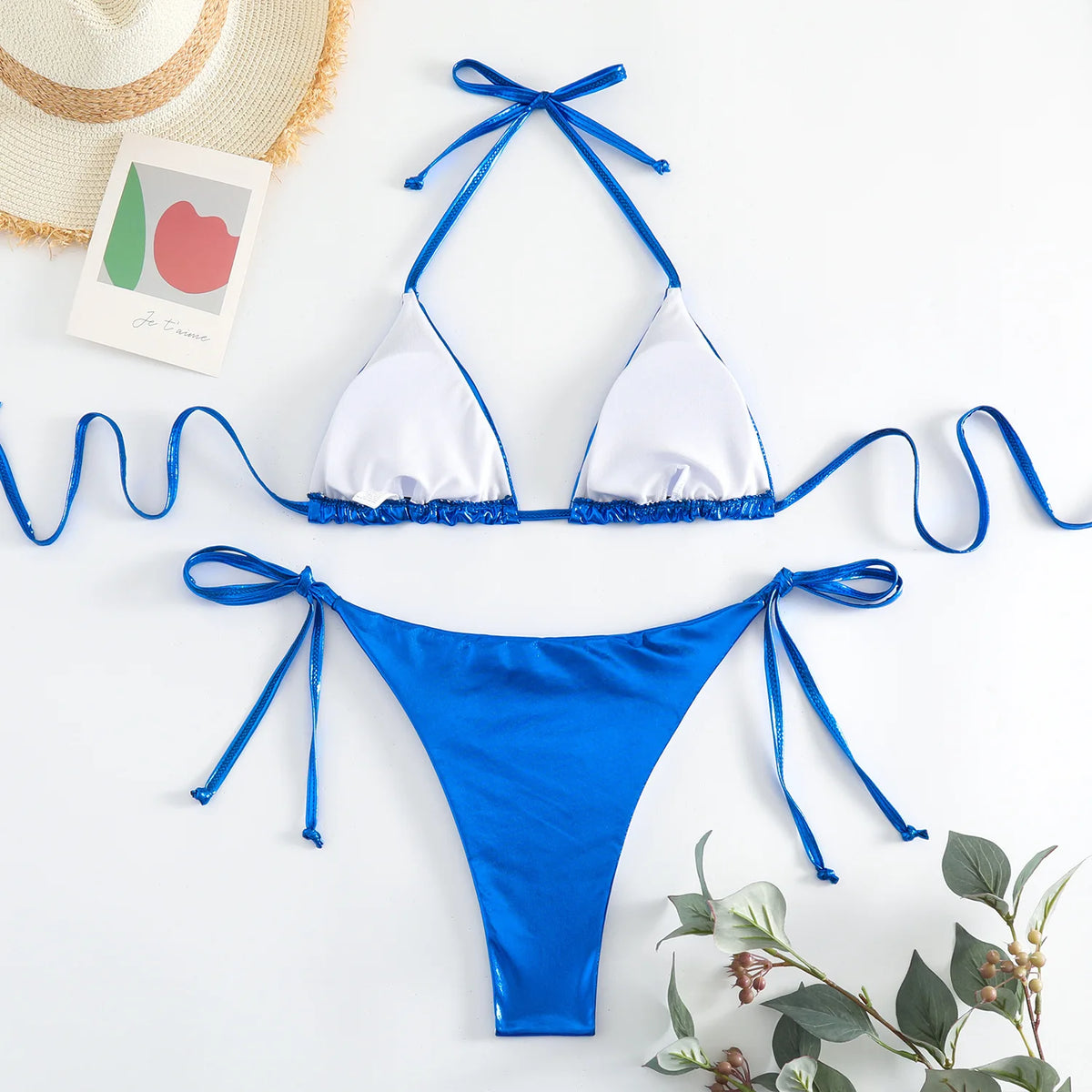 Sexy Gold Silver Red Strings Bikini 2024 Women Swimsuit Female Swimwear Thong Bikinis Set Brazilian Beach Bathing Suit Biquini