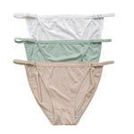 3Pcs/Set Ice Silk Panties Women Low Rise Briefs Brazilian Panties Solid Color Underwear Female Underpants Sexy Lingerie S-XL