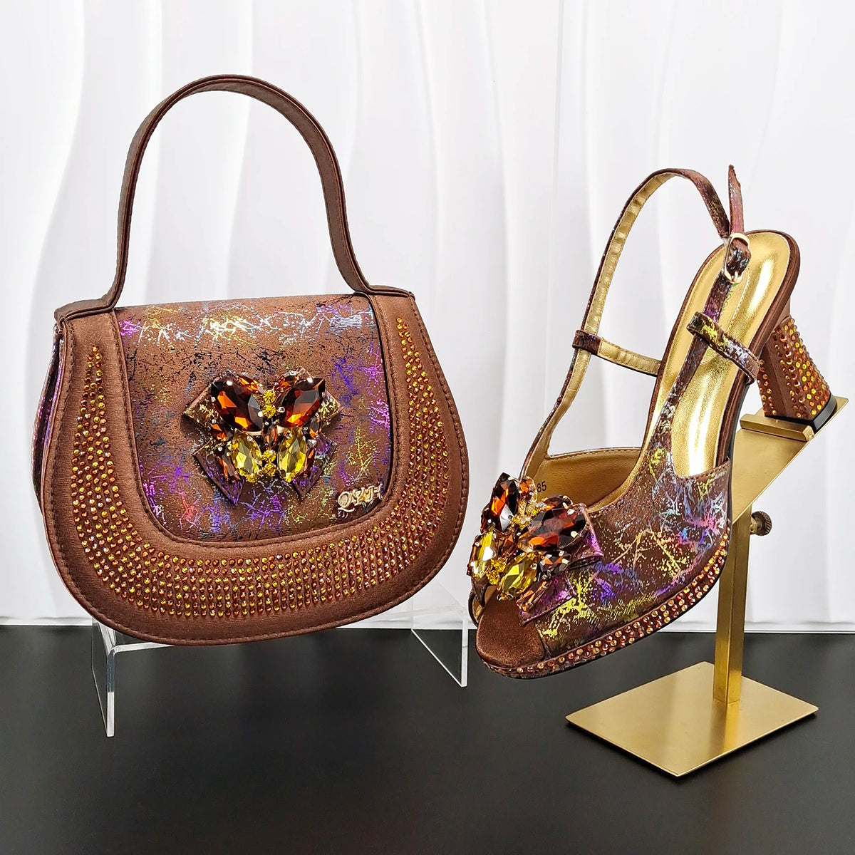 Doershow Women Shoes and Bags To Match Set Italy Party Pumps Italian Matching Shoe and Bag Set for Party shoes!HG1-1