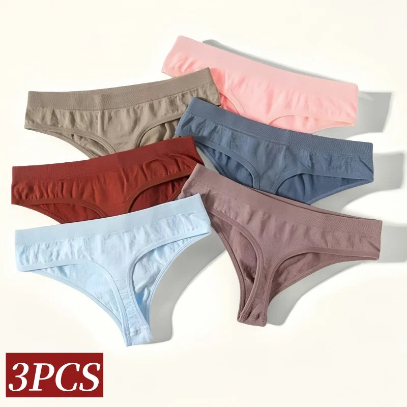 3PCS/Set Seamless Thongs Women Panties G-String Sport Underwear Female Sexy Lingerie Low Waist T-Back Underpants M-XL Intimates