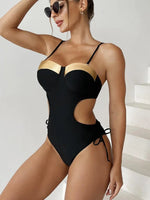 2024 Sexy Black One Piece Swimsuit Cut Out Bandage Trikini Swim Bathing Suit Monokini Push Up Brazilian Swimwear Women Bodysuit