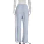 Women's trousers, fashionable and versatile, solid color, drawstring straight trousers, beach sun protection trousers