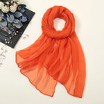 Solid Color Chiffon Scarf Fashionable Lightweight Neck Scarf For Women Summer Neck Sun Protection Silk Scarf Shawl 170*70cm