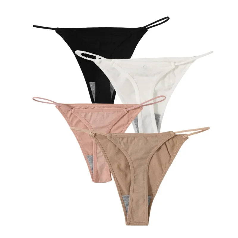 4Pcs/Set Women G-String Thongs Seamless Panties Sexy Lingerie Low Rise Female G-String High Cut Pantys Underwear